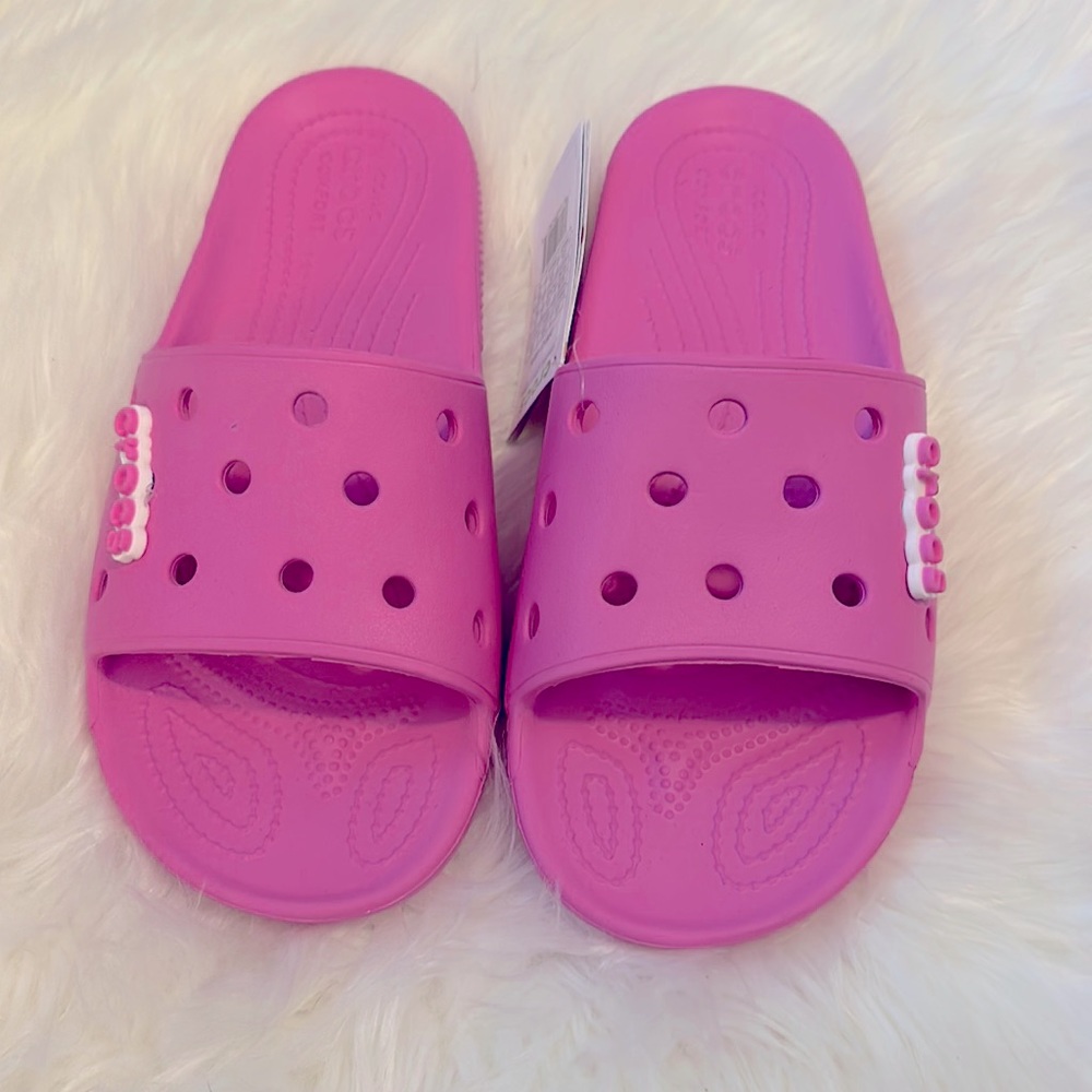 NWT CROC SLIDES IN TAFFY PINK UNISEX SIZE: Men 8 Women’s 10